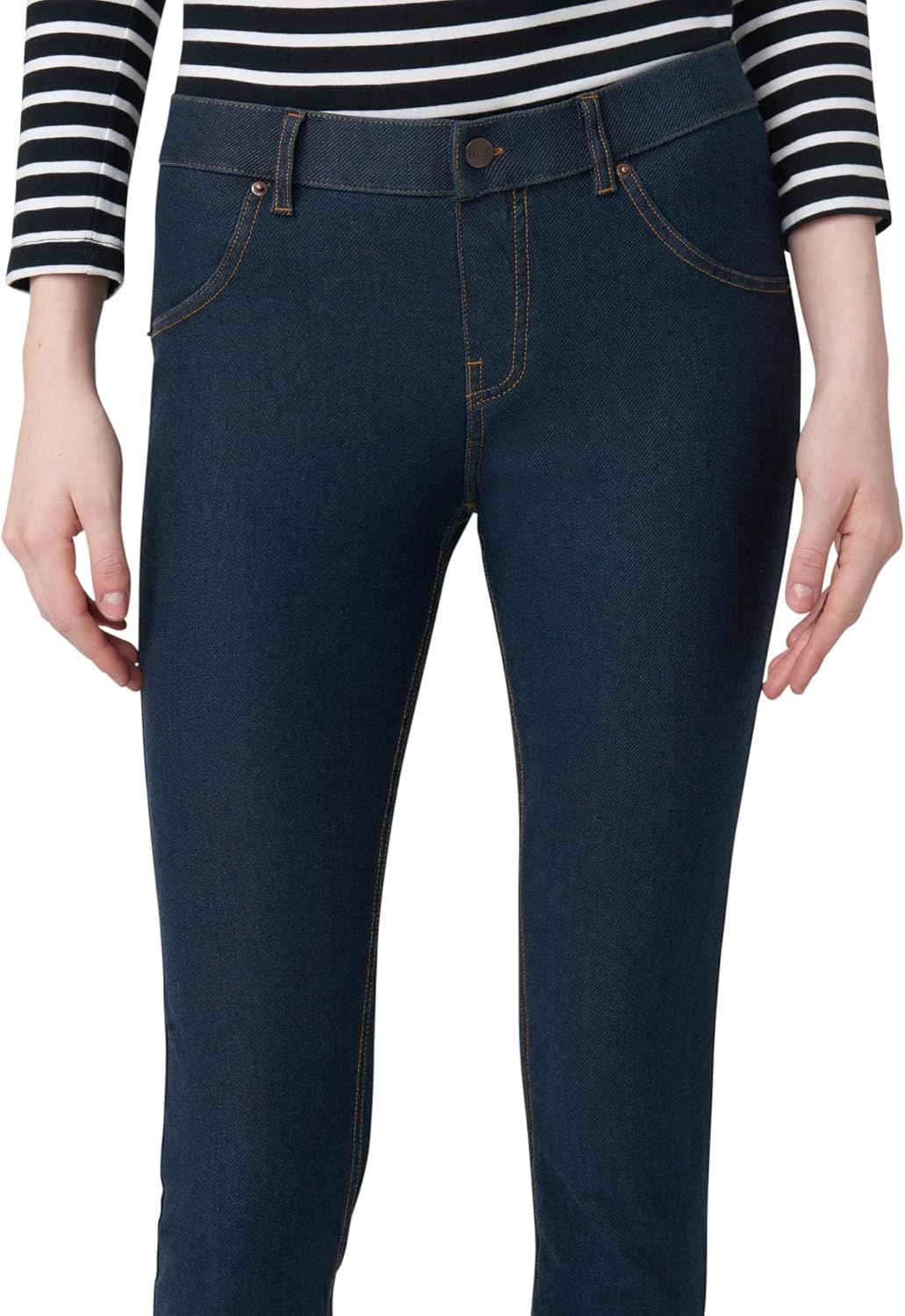 Essential Denim-Leggings für Damen von HUE | Modische Leggings mit Gesässtaschen XS Deep Indigo Wash