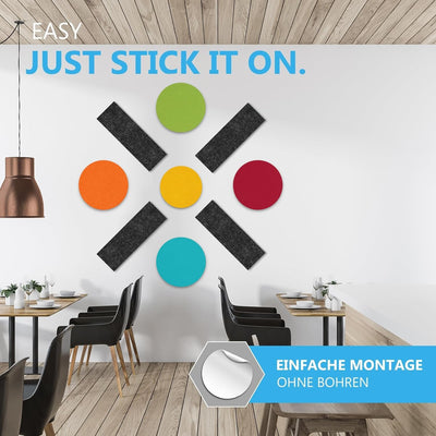 platino24 Schallabsorber-Set Colore aus Basotect G+ mit Akustikfilz, 3 Elemente in Nachtblau je 825x