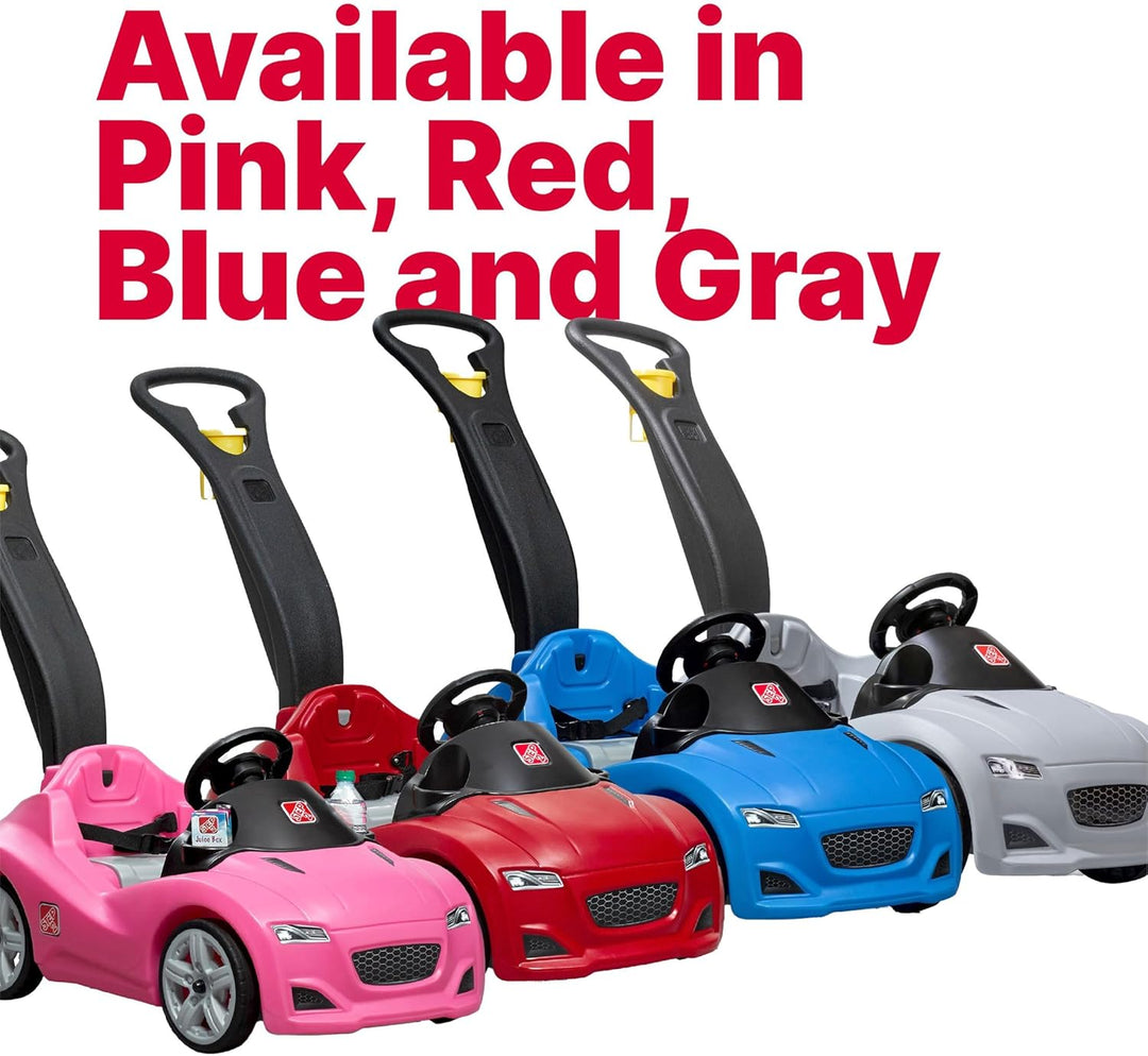 Step2 Whisper Ride Kinderauto/Rutscher in Rosa | Spielzeug Auto mit Schiebestange | Kinderfahrzeug/R