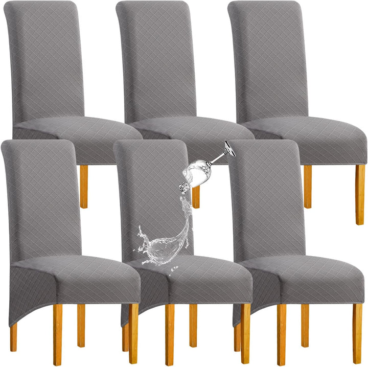 SHENGYIJING 1/2/4/6 PCS Diamond Lattice FStretch wasserdichte XL Stuhlhussen für Esszimmer, Spandex