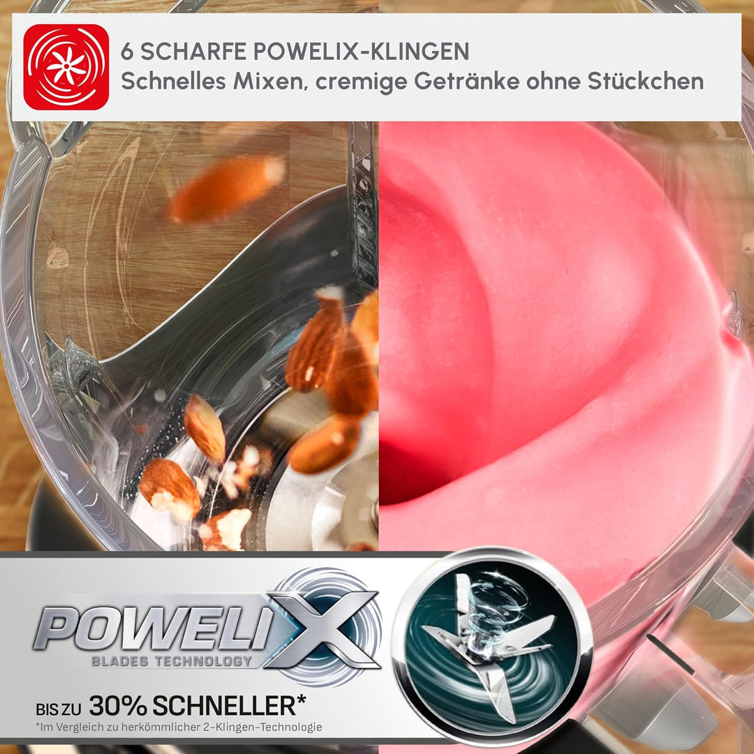 Tefal PerfectMix+ Hochgeschwindigkeits-Standmixer, 3 automatische Programme, Powelix-Klingentechnolo