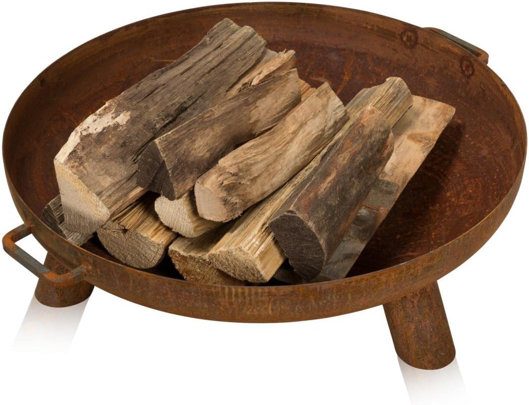 DECORAS Stahl-Feuerschale (Durchmesser: 80 cm/Höhe: 23 cm) - Feuerstelle - Feuerkorb Made in Germany