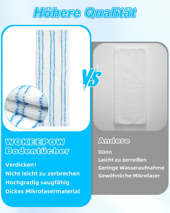 4 Bodenwischer Bezug 45 * 14cm, Microfaser Putztuch Für Wischmop Reinigung, Wischlappen Boden Microf