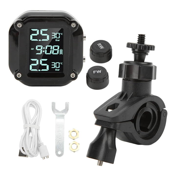 Leapiture Motorrad-TPMS-Reifendruckkontrollsystem Motorrad-Reifendruckkontrollsystem mit 2 Sensoren