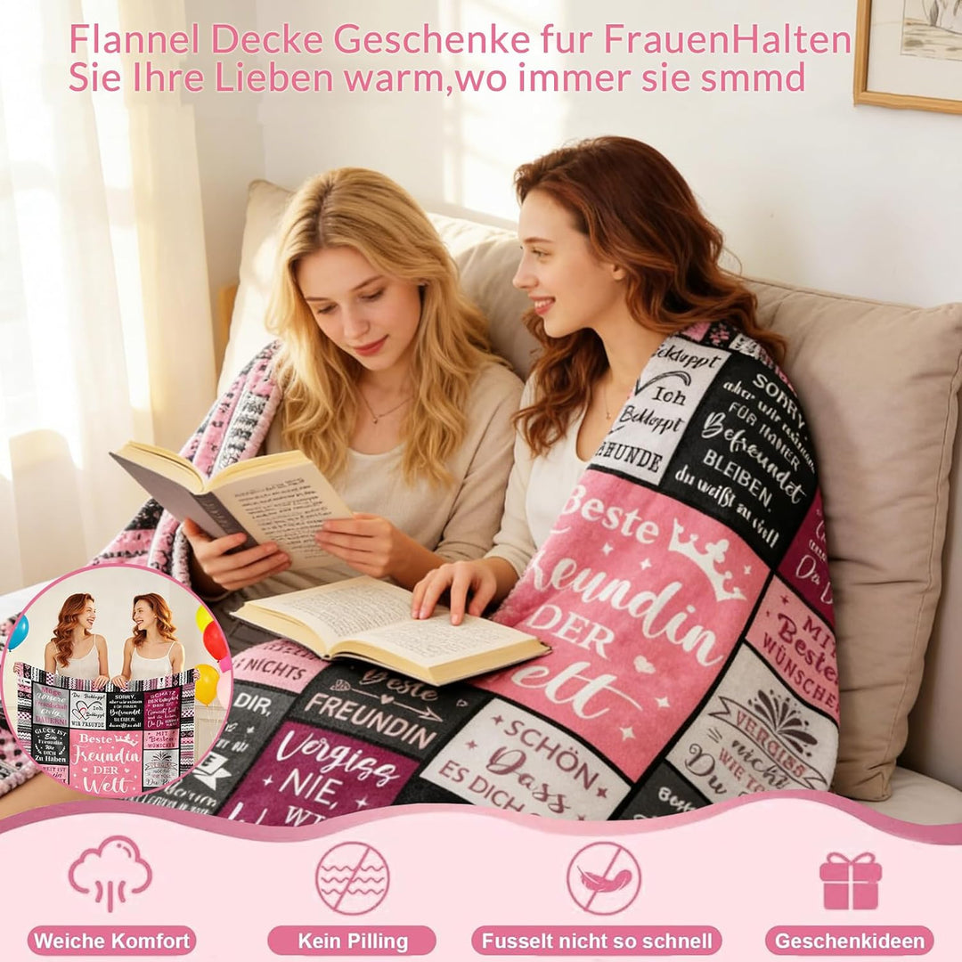 Geschenke für Freundin, Kuscheldecken Geschenke für Beste Freundin, Geschenk Freundin Geburtstag, Ge