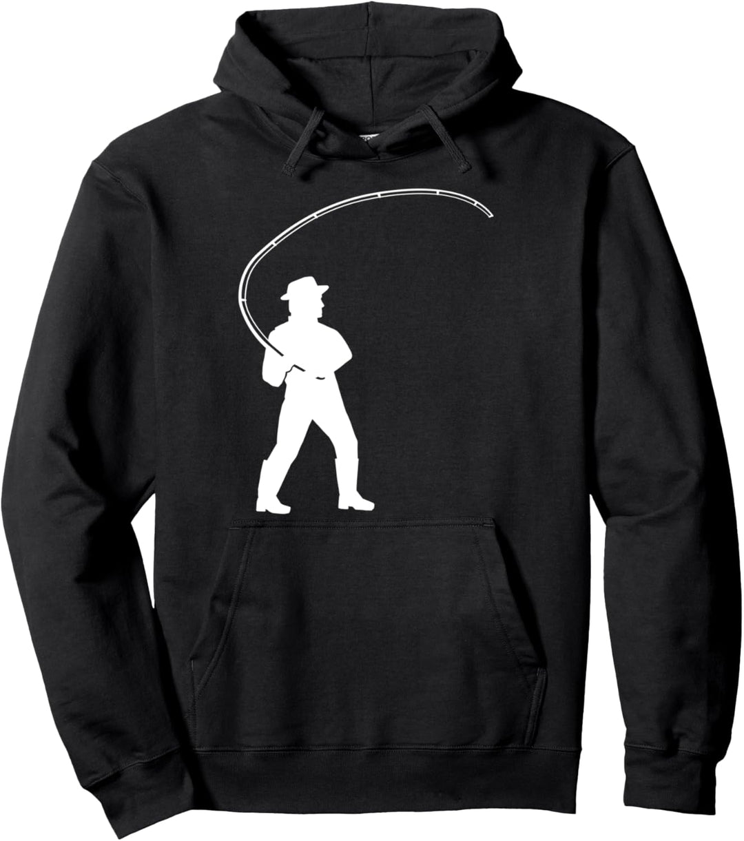Angler mit Angelrute Pullover Hoodie