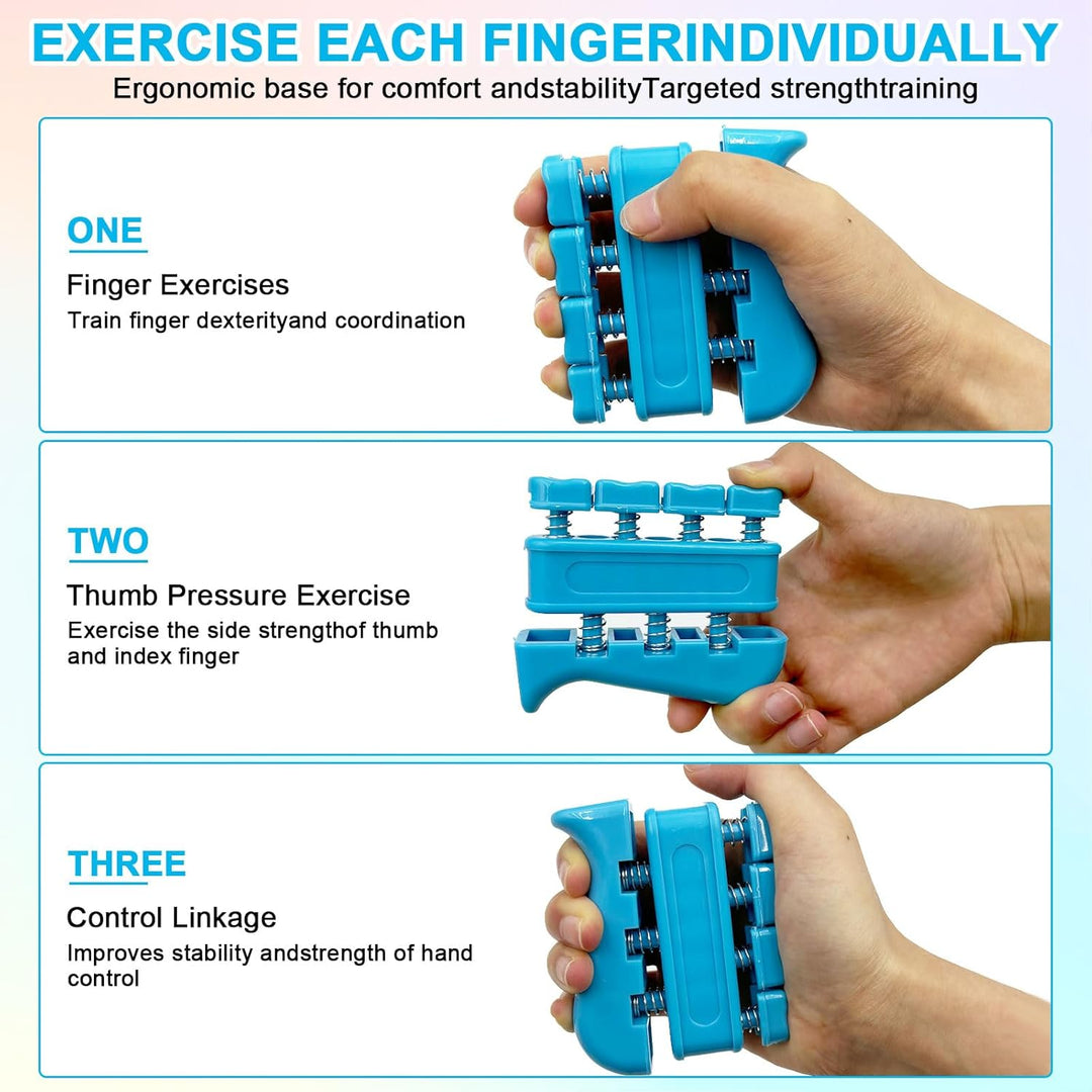 10 Stück Handtrainer mit 3 Widerstandsstufen - Eiförmige Griffbälle für Klettern, Gitarre & Klavier