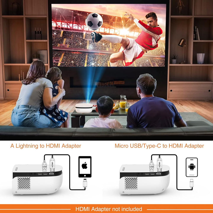 T TOPVISION Mini Beamer, 7500L Tragbarer Heimkino Beamer Unterstützung 1080P Full HD LCD [Bildschirm