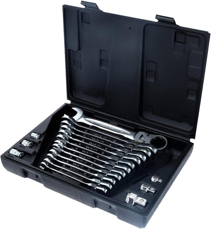 KS 5034868 Tools 503.4868 GEARplus Gelenk-Ratschenringmaulschlüssel-Satz,