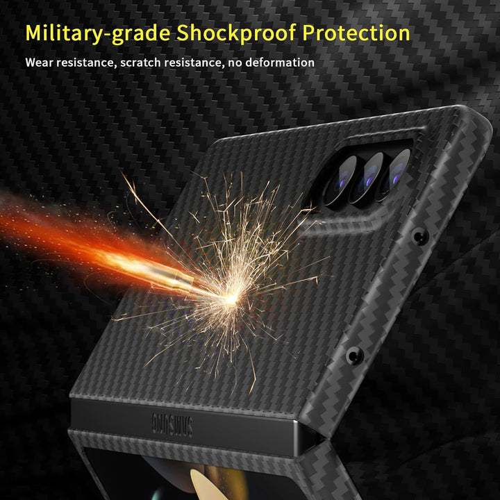 memumi Carbon Hülle für Galaxy Z Fold 4, 0,5 mm Superdünne, Hülle aus echter Aramidfaser [100% Arami