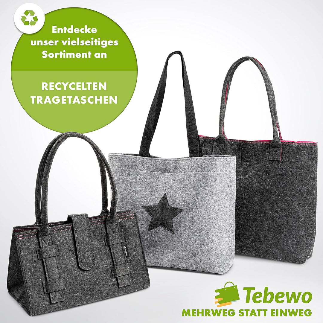 Filztasche - praktische Einkaufstasche - modische Shopping Bag - Einkaufskorb aus Filz - faltbare Tr