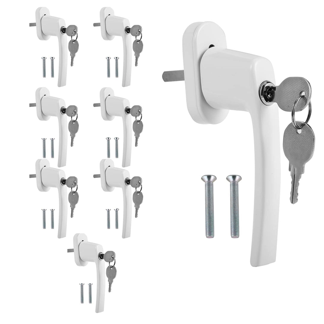 Jopassy Aluminium Fenstergriff 8x Weiss Abschliessbar Fenstergriff mit Schloss Schlüssel Kindersiche
