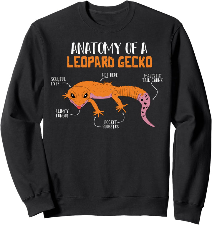 Gecko: Anatomy Of A Leopard Gecko - Tier Sweatshirt