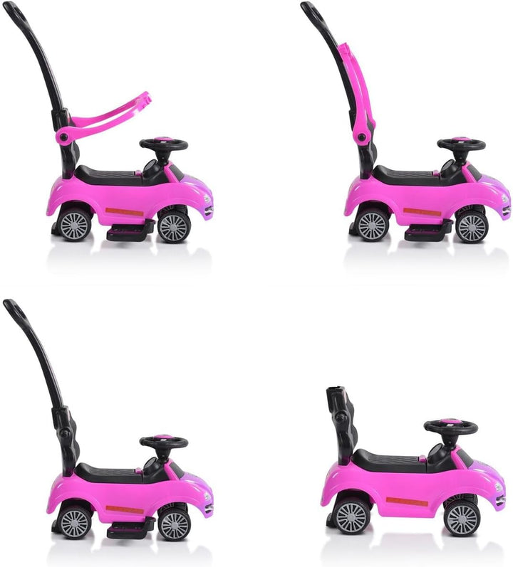 Moni Rutschauto 2 in 1 Rider 308, Rutscher mit Griff, Lehne, Bügel, Fussstütze pink, Pink