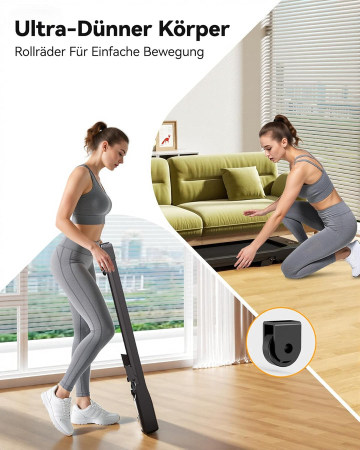 Walking Pad mit Steigung 6% Lacuffy, Laufband für Zuhause 6km/h & 12km/h mit Fernbedienung und App,