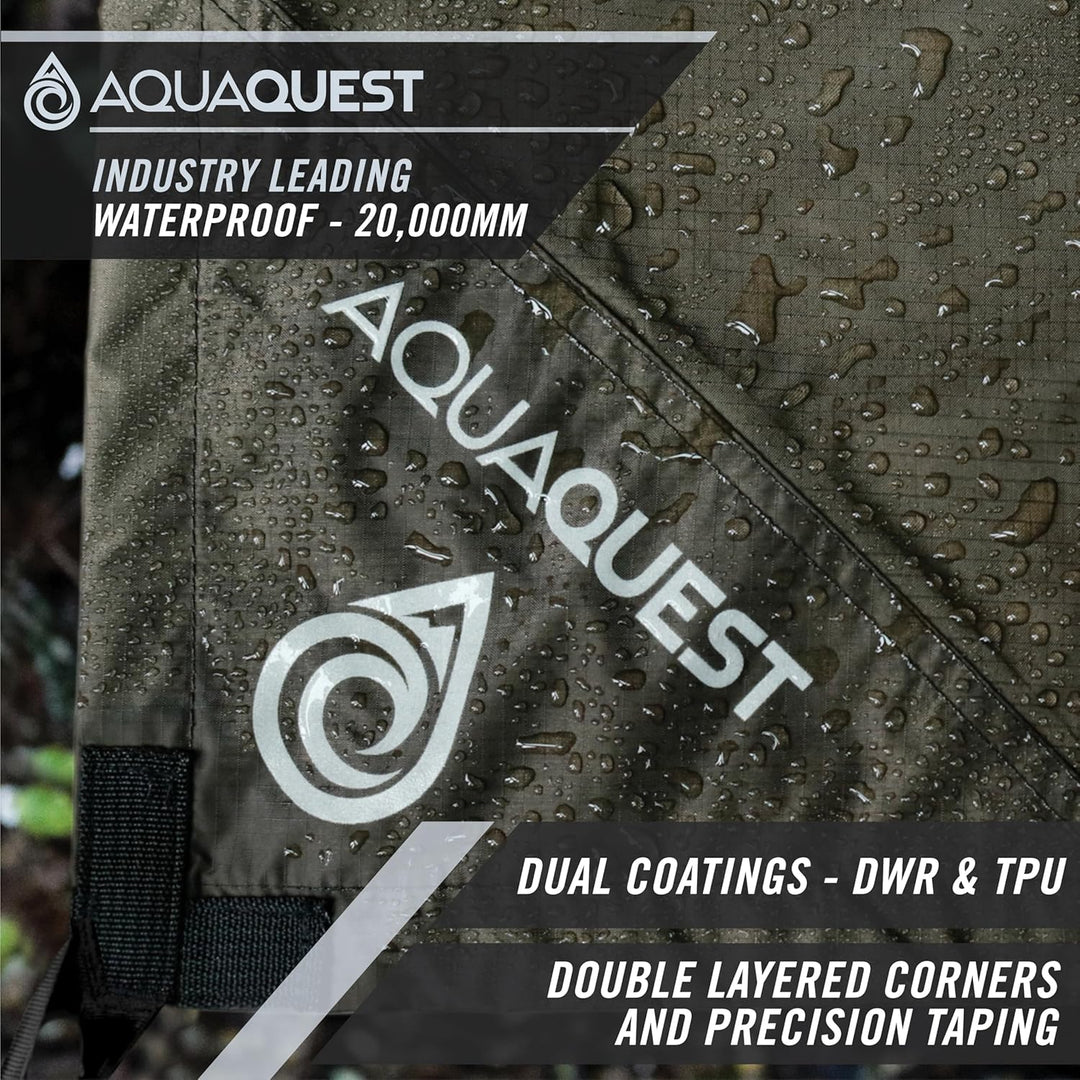AQUAQUEST Safari wasserdichte Camping-Plane - Leichter Sonnenschutz oder Regenschutz - Wandern, Ruck