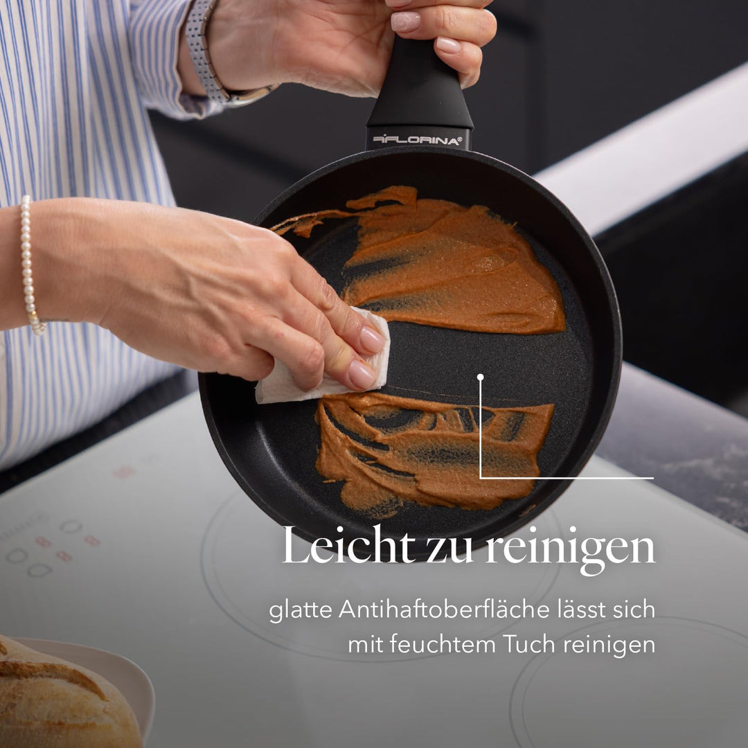 FLORINA Aluminium Bratpfanne 20 cm Durchmesser I Universalpfanne DELUX Antihaftbeschichtet I Anti-Kr