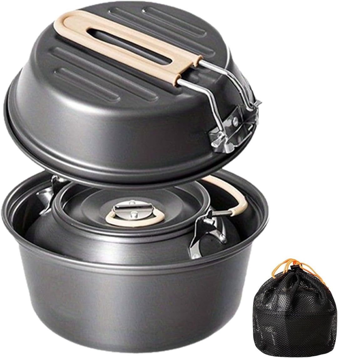 Camping-Kochgeschirr-Set, Camping-Töpfe und Pfannenset zum Kochen, tragbares Kochgeschirr, Bratentöp