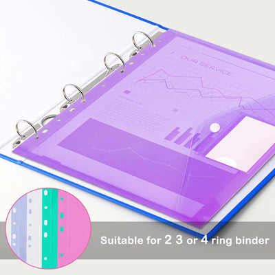 Dokumententasche A4 30 pack, Dokumentenmappe A4 Transparent Sammelmappen mit 11 Lochrand und Etikett