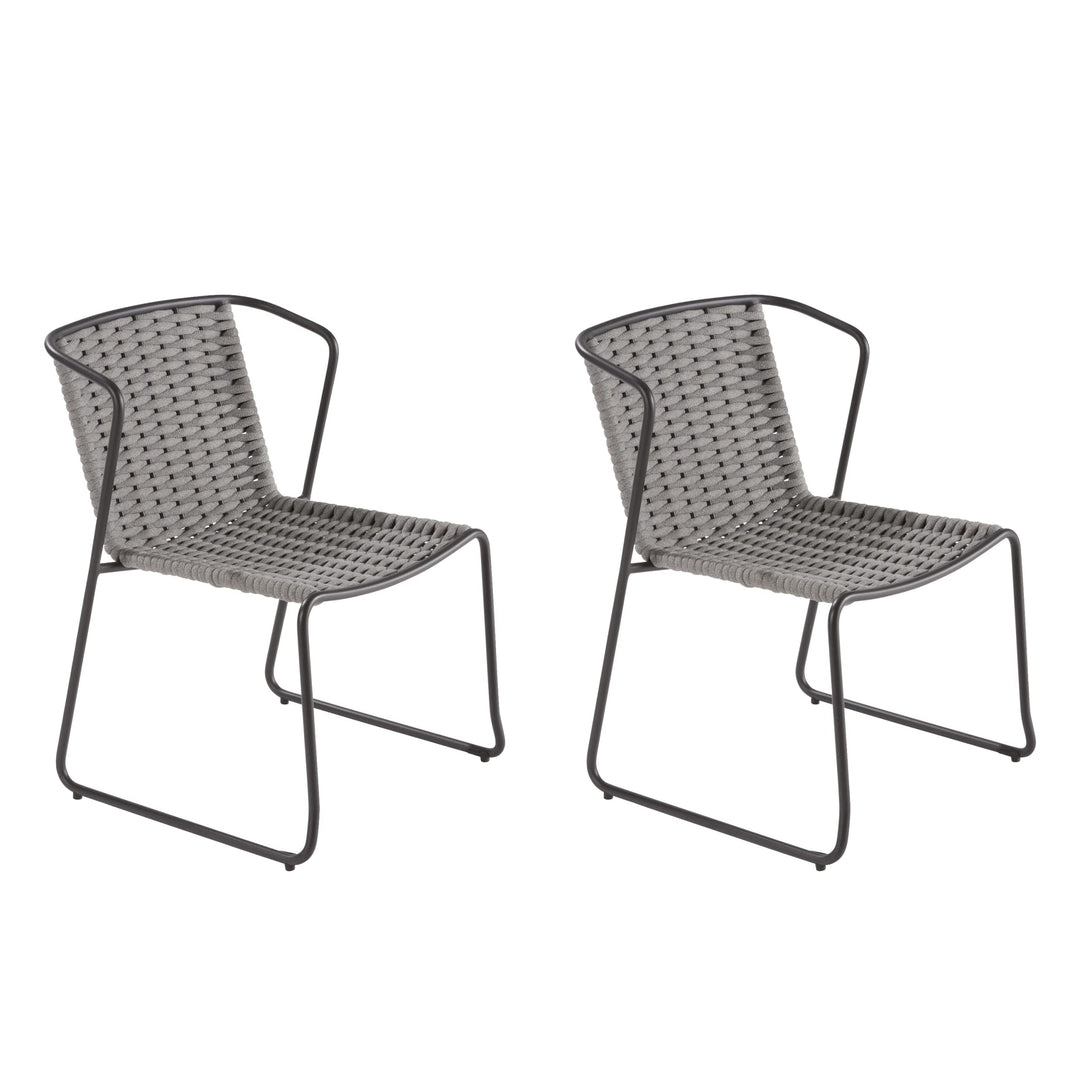 NATERIAL - 2er Set Gartenstühle LIVIA - 2 x Gartensessel - 63,5 x 58 x 80,5 cm - Stapelbar - Terrass