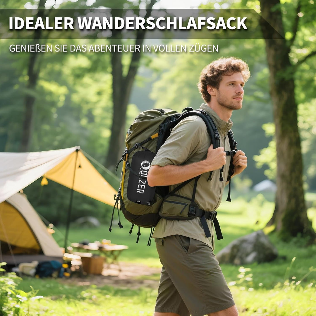 Daunenschlafsack, Winterschlafsack, gefüllt mit 650er Entendaunen. RDS-Zertifiziert. Geeignet für Te
