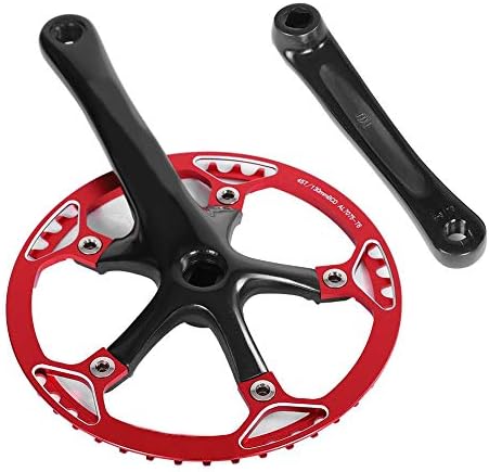 Alomejor Fahrrad Kurbelgarnitur 45T 47T Singlespeed Crankset 170mm Kettenblatt Kettensatz 2 Farben f