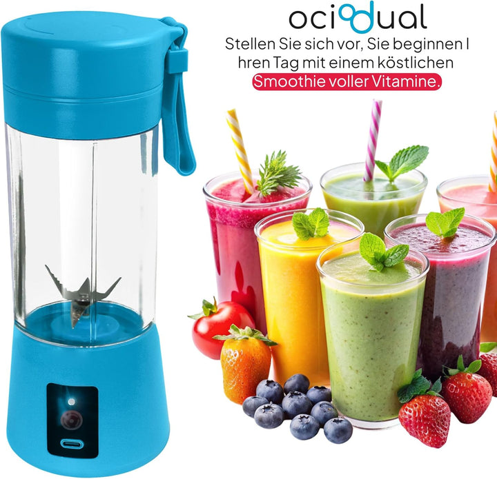OcioDual Tragbarer Mixer to Go, Mixer Smoothie Maker, Blender fur Milchshakes, Cocktails, Proteinsha