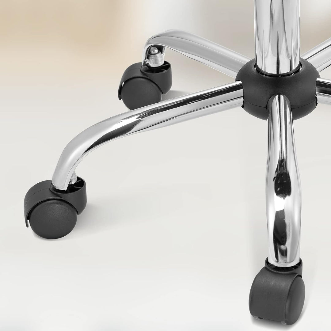 Casaria® Rollhocker mit Lehne Höhenverstellbar 2er Set 360°C Drehbar 46-60cm Sitzhöhe 10cm Polsterun