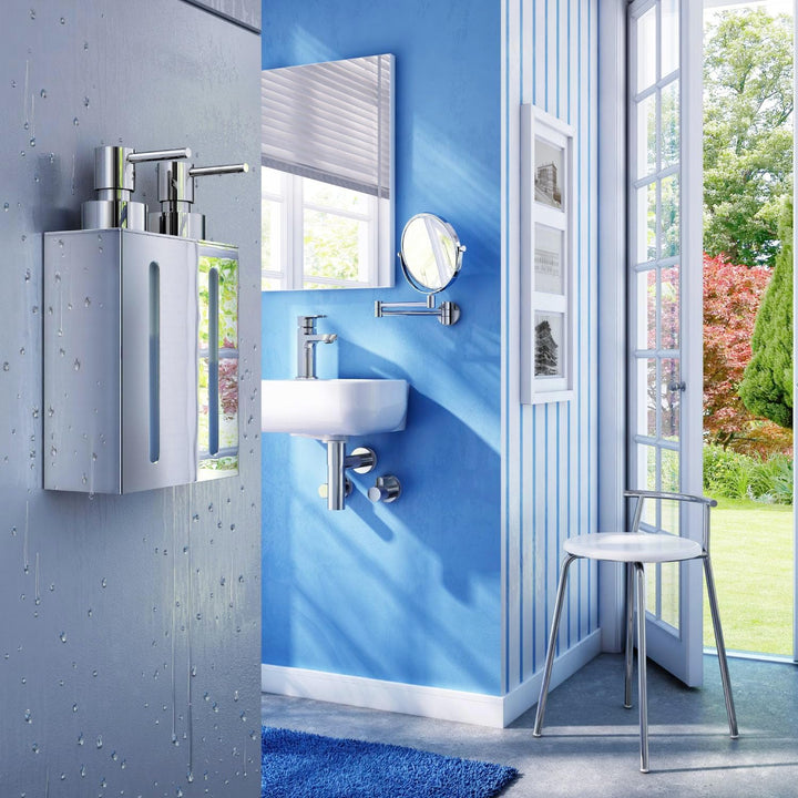 Smedbo Outline "Double Seife und Lotion Spender, Silber