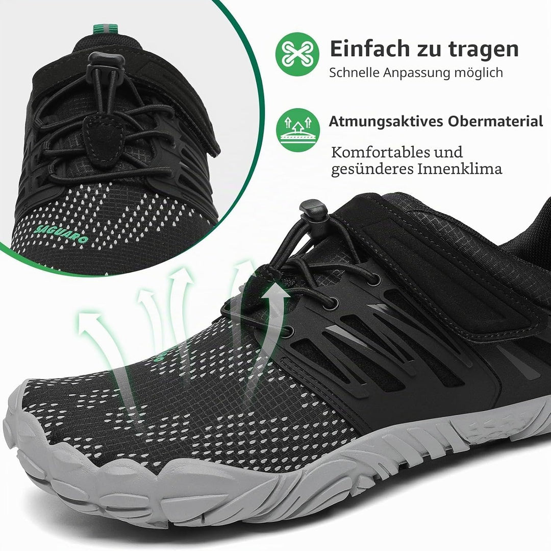 SAGUARO Unisex Barfussschuhe Outdoor Zehenschuhe Traillaufschuhe 36 EU Grau, 36 EU Grau