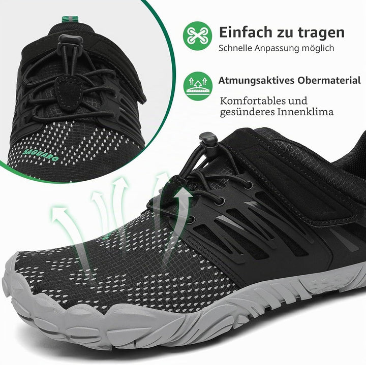 SAGUARO Unisex Barfussschuhe Outdoor Zehenschuhe Traillaufschuhe 36 EU Grau, 36 EU Grau