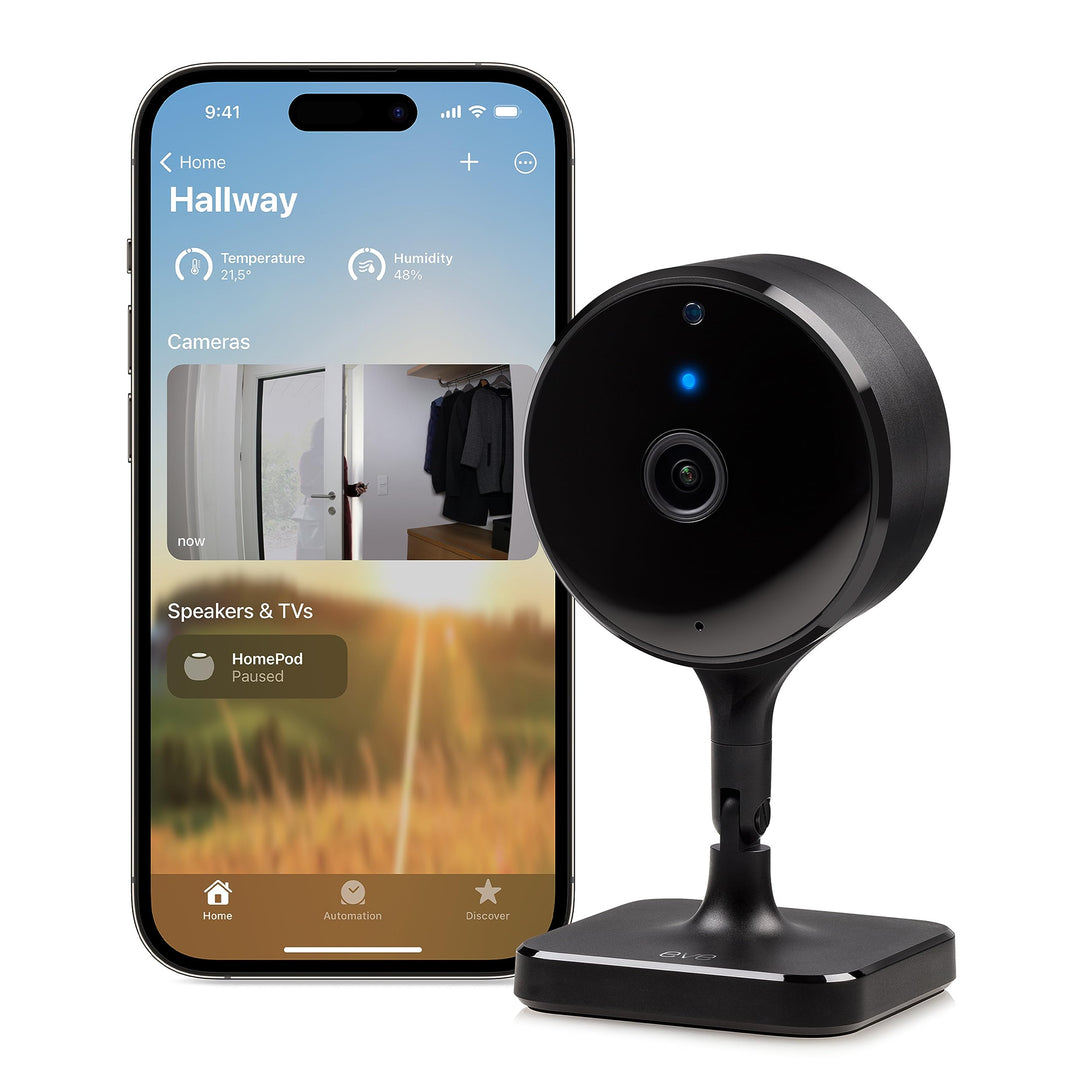 Eve Cam - Smarte Innenkamera, 1080p-Auflösung, WLAN, 100 Prozent Privatsphäre, HomeKit Secure Video,