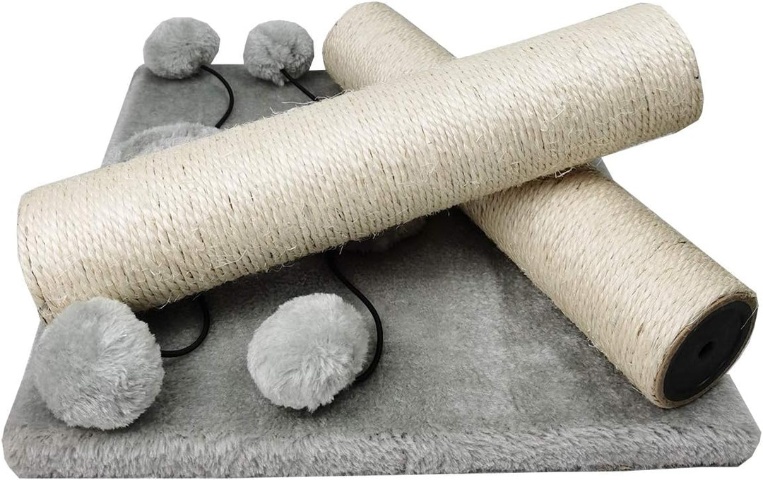 Dimaka 74cm Katzenkratzbaum Kratzbaum für grosse Katzen mit Spielball Natursisal weiss und grau (ver