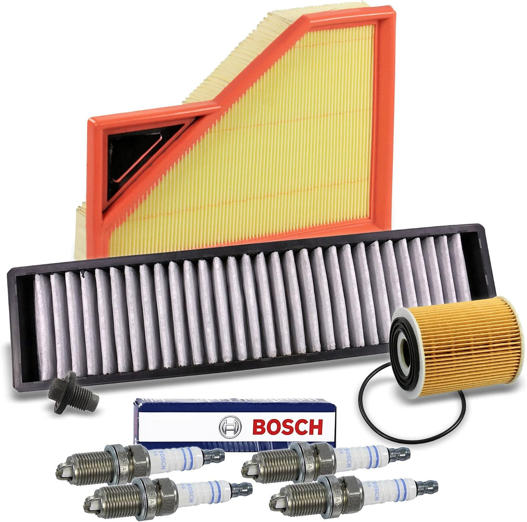 BESTPRICE Inspektionspaket Filterset mit 1x Luftfilter, 1x Innenraumfilter (Pollenfilter) mit Aktivk