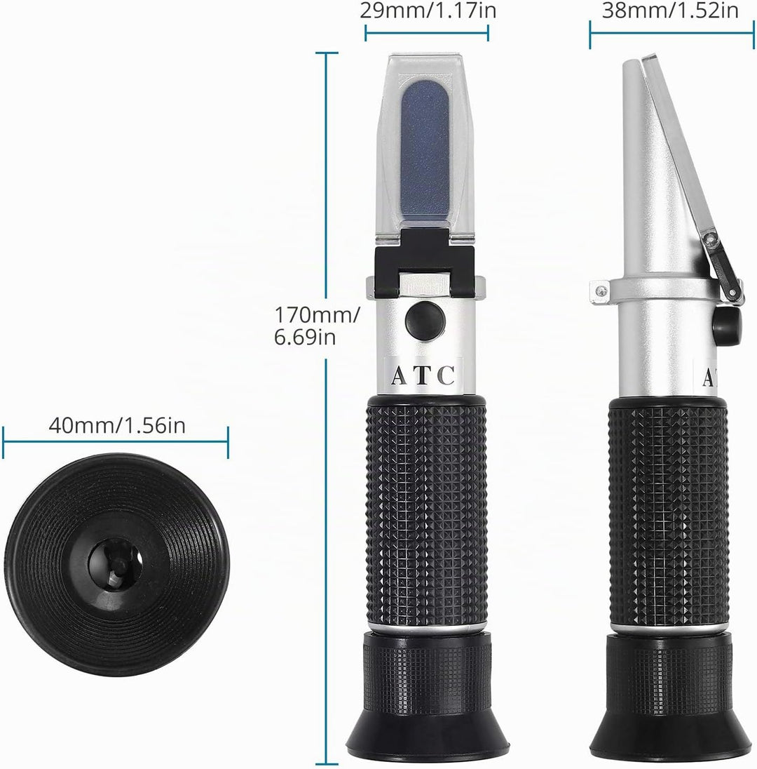 AUTOUTLET Refraktometer Brix Zucker 0-32% zuckergehalt messgerät mit ATC, Plastiktropfen, Reinigungs