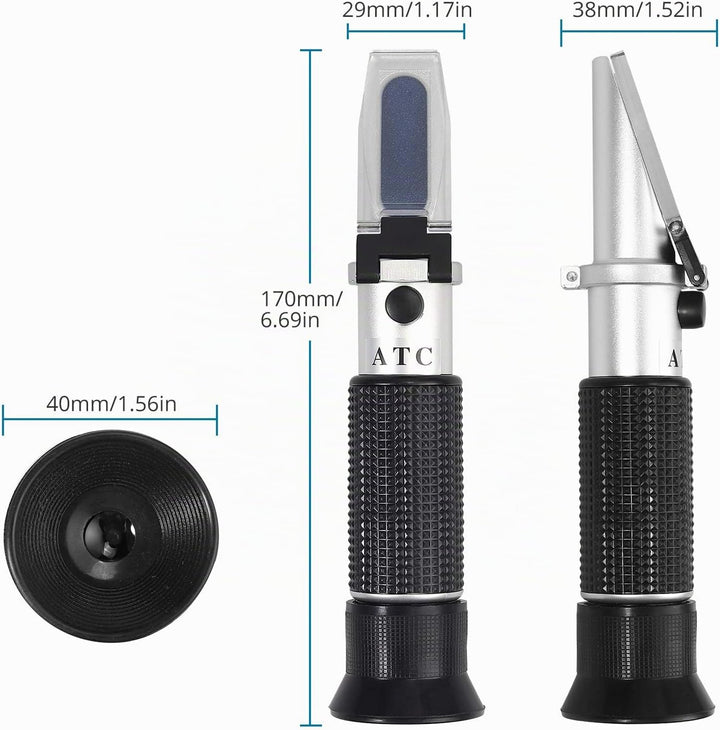 AUTOUTLET Refraktometer Brix Zucker 0-32% zuckergehalt messgerät mit ATC, Plastiktropfen, Reinigungs