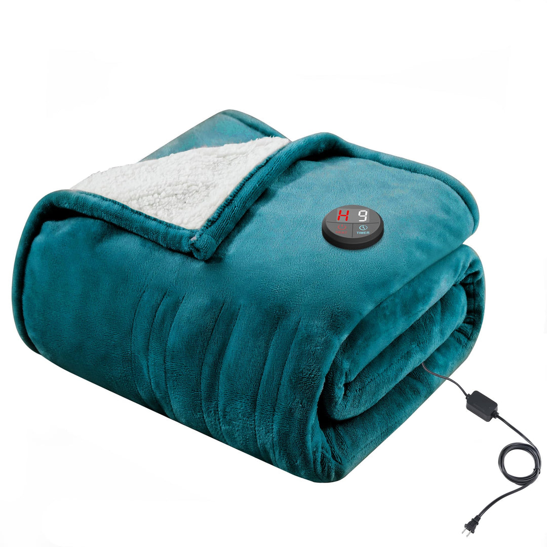 GOTCOZY Wärmedecke Heizdecke 130x180 cm – Ein Knopf Wärmedecke Elektrisch mit 10 Heizstufen & 9-Stun