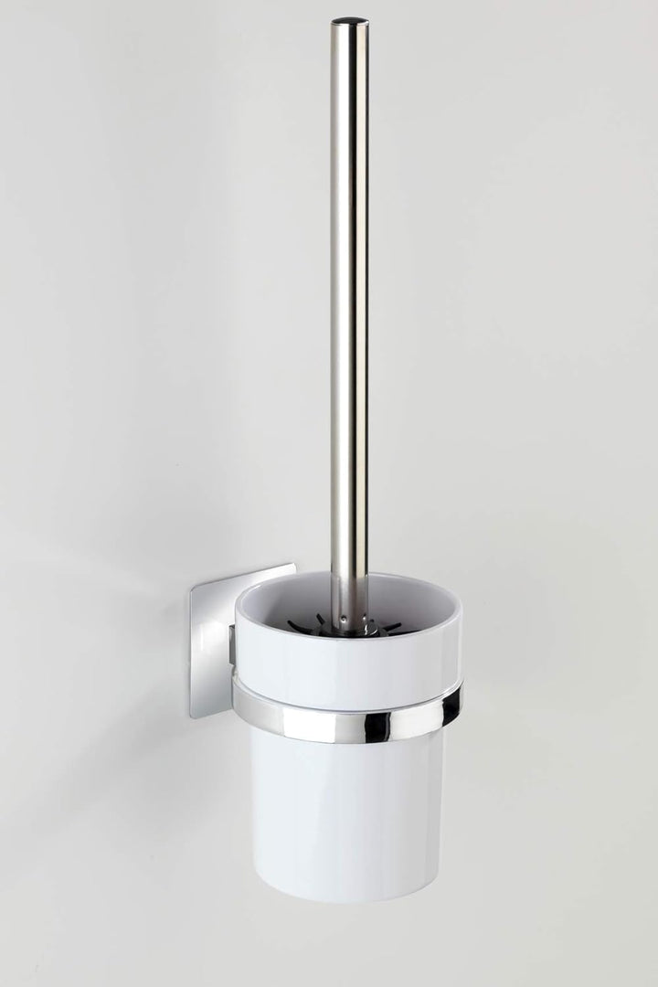 WENKO Turbo-Loc® WC-Garnitur Quadro - WC-Bürstenhalter, Befestigen ohne bohren, Kunststoff (ABS), 9.