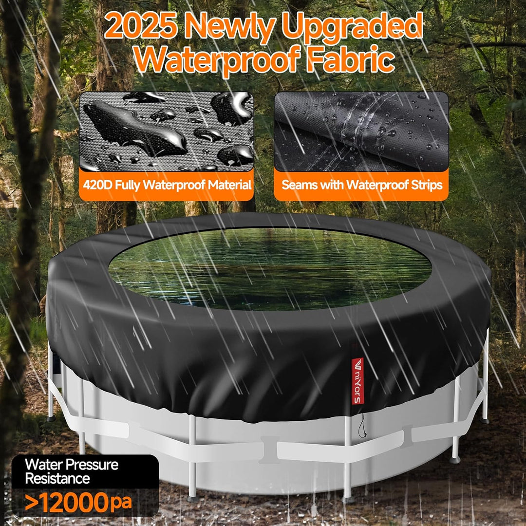 VniYors Poolabdeckung Rund 244, 420 D Oxford-Stoffpoolplane und Pool Abdeckplane, Uv-Schutz Pool Abd