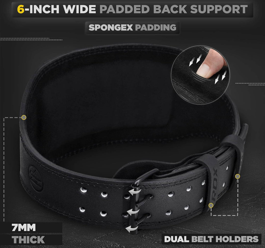 RDX Gewichthebergürtel Leder 4” und 6”, 10 Verstellbar Löcher Trainingsgürtel Schnalle, Powerlifitin