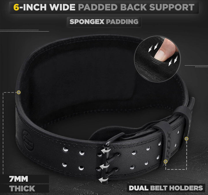 RDX Gewichthebergürtel Leder 4” und 6”, 10 Verstellbar Löcher Trainingsgürtel Schnalle, Powerlifitin