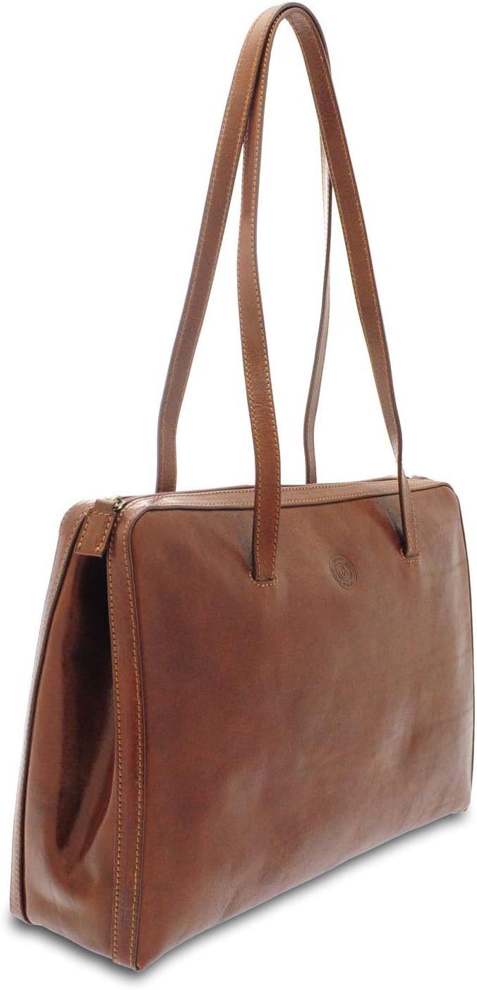 GIUDI ® - Damenhandtasche aus Rindsleder, klassisch, Schultertasche, Umhängetasche, Made in Italy, E