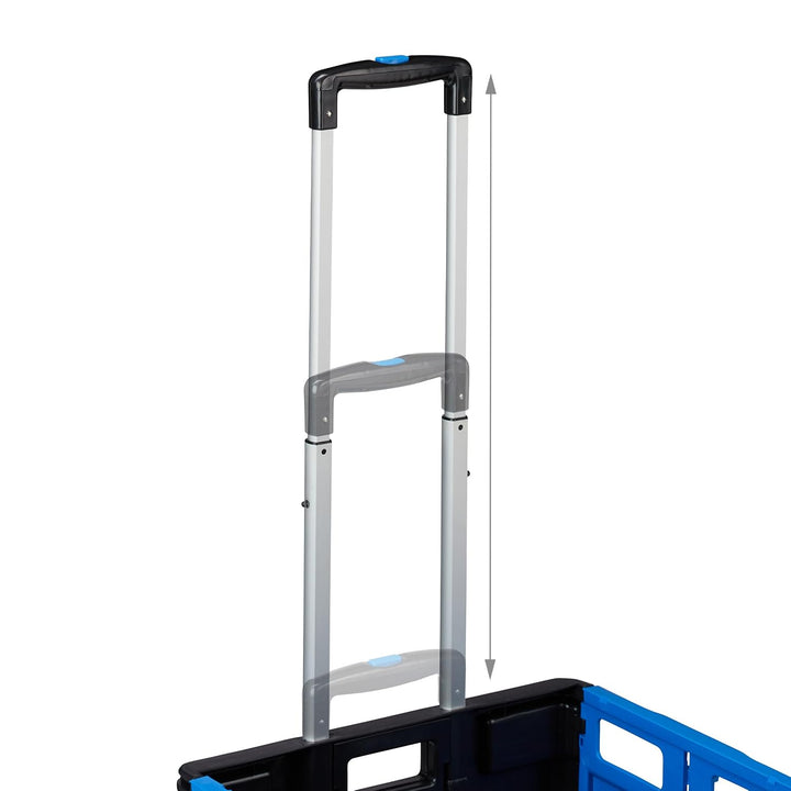 Relaxdays Einkaufstrolley, Klapptrolley mit Rollen & Deckel, Teleskopgriff, bis 35 kg, Faltbarer Tro