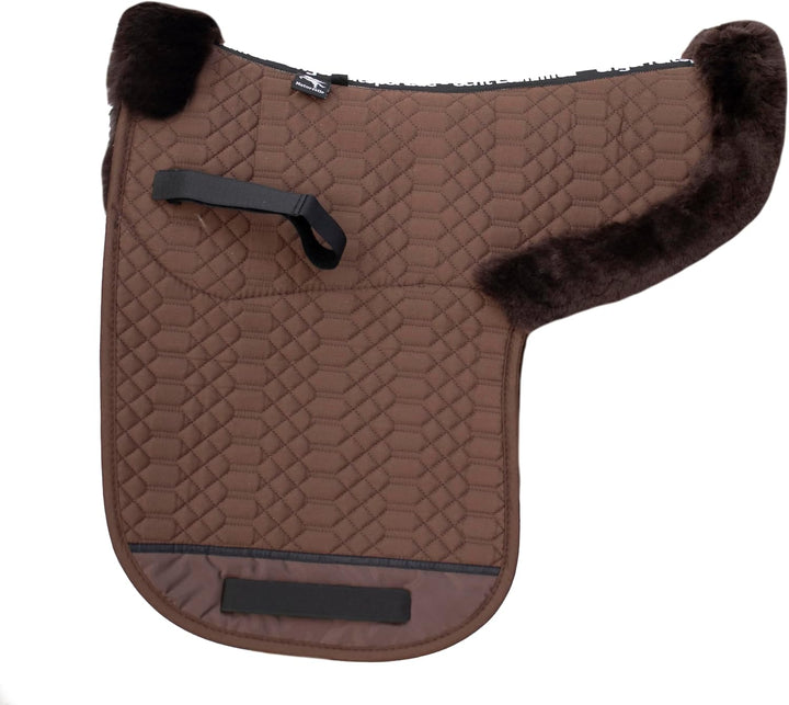Engel Reitsport Lammfell Satteldecke SADEK2 Fell in Sattellage mit Fellrand vorne und hinten mocca-m
