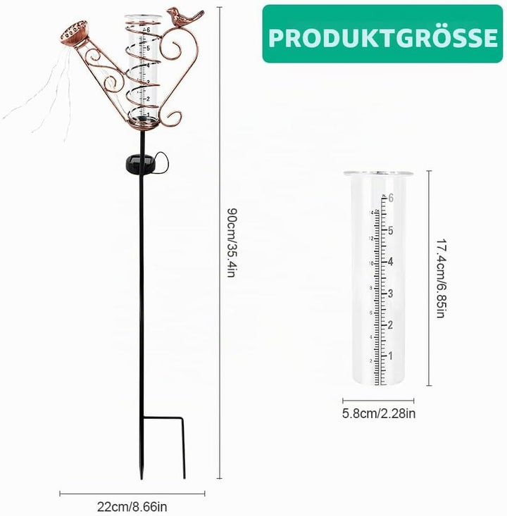 Lotvic Regenmesser für Garten, Regenmesser Frostsicher, Outdoor Regenmesser Glas Regenwassermesser,