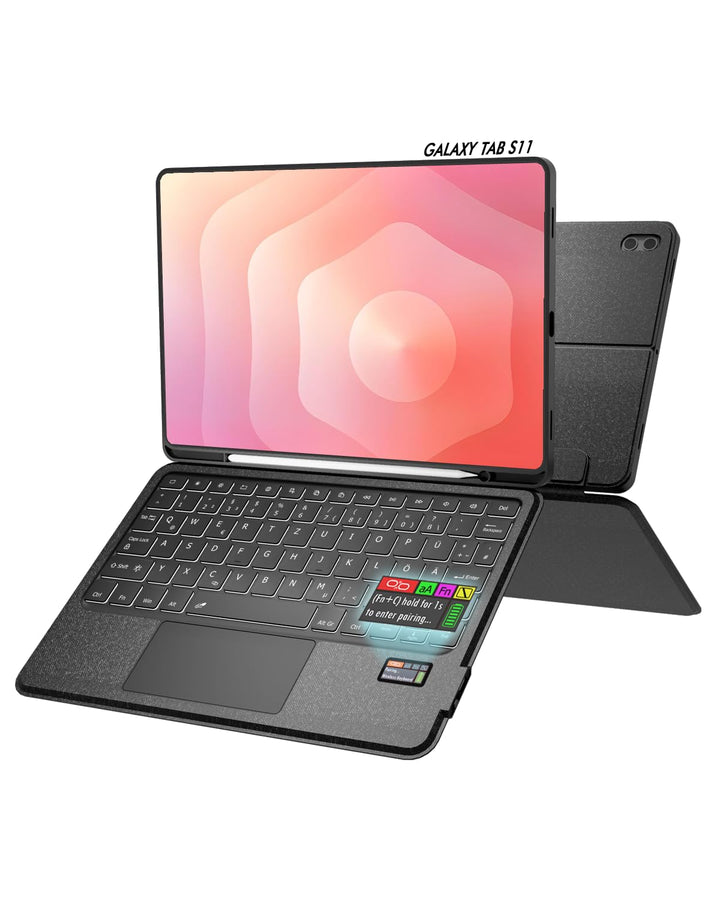 Doohoeek Tastatur Hülle mit LCD-Display für Samsung Galaxy Tab S11 2025 11 Zoll(SM-X730/736B) – Abne