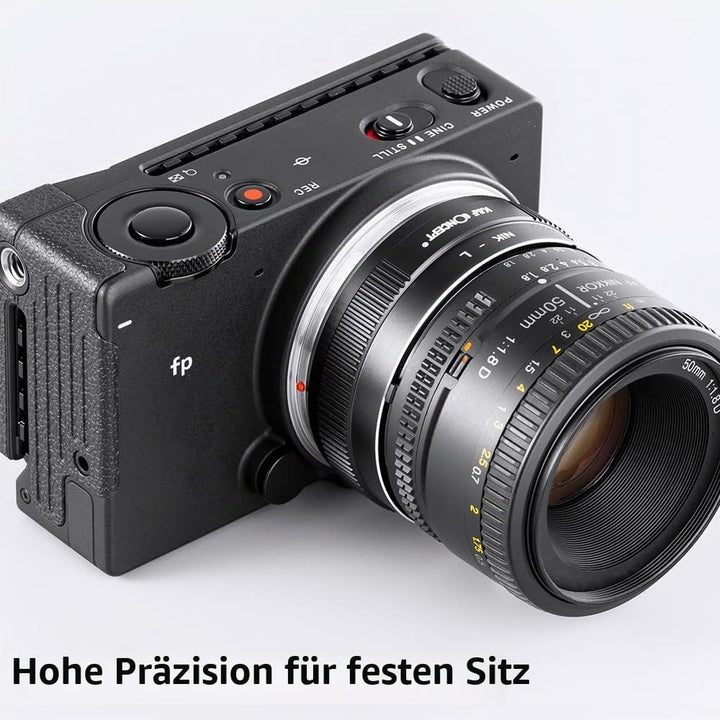 K&amp;F Concept Objektivadapter NIK-L Manueller Fokus Kompatibel mit Nikon F-Objektiv auf L-Mount-Kamera