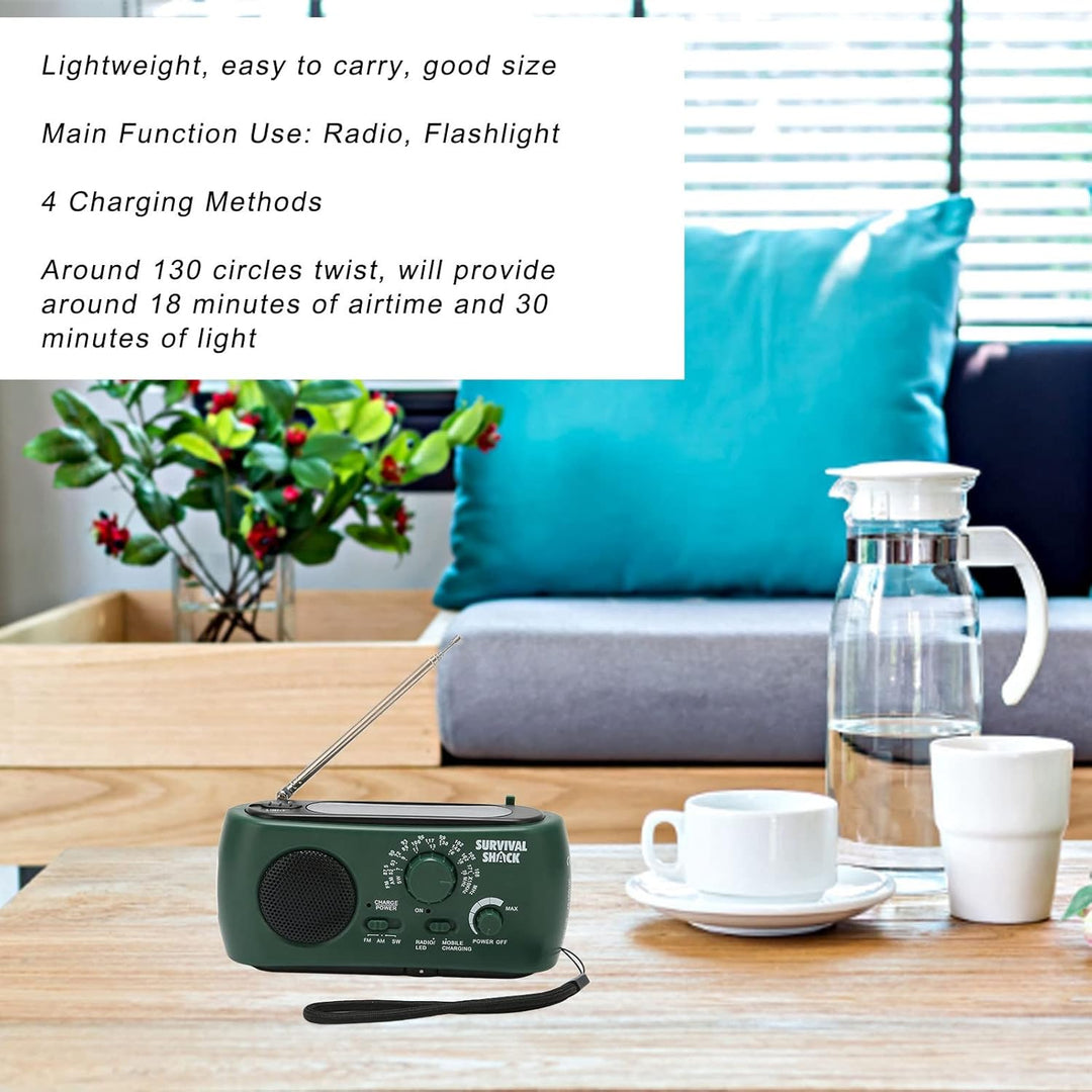 Bewinner Outdoor AM//SW Handkurbel Solar Radio, Stromausfall liefert LED-Taschenlampe, tragbare Powe