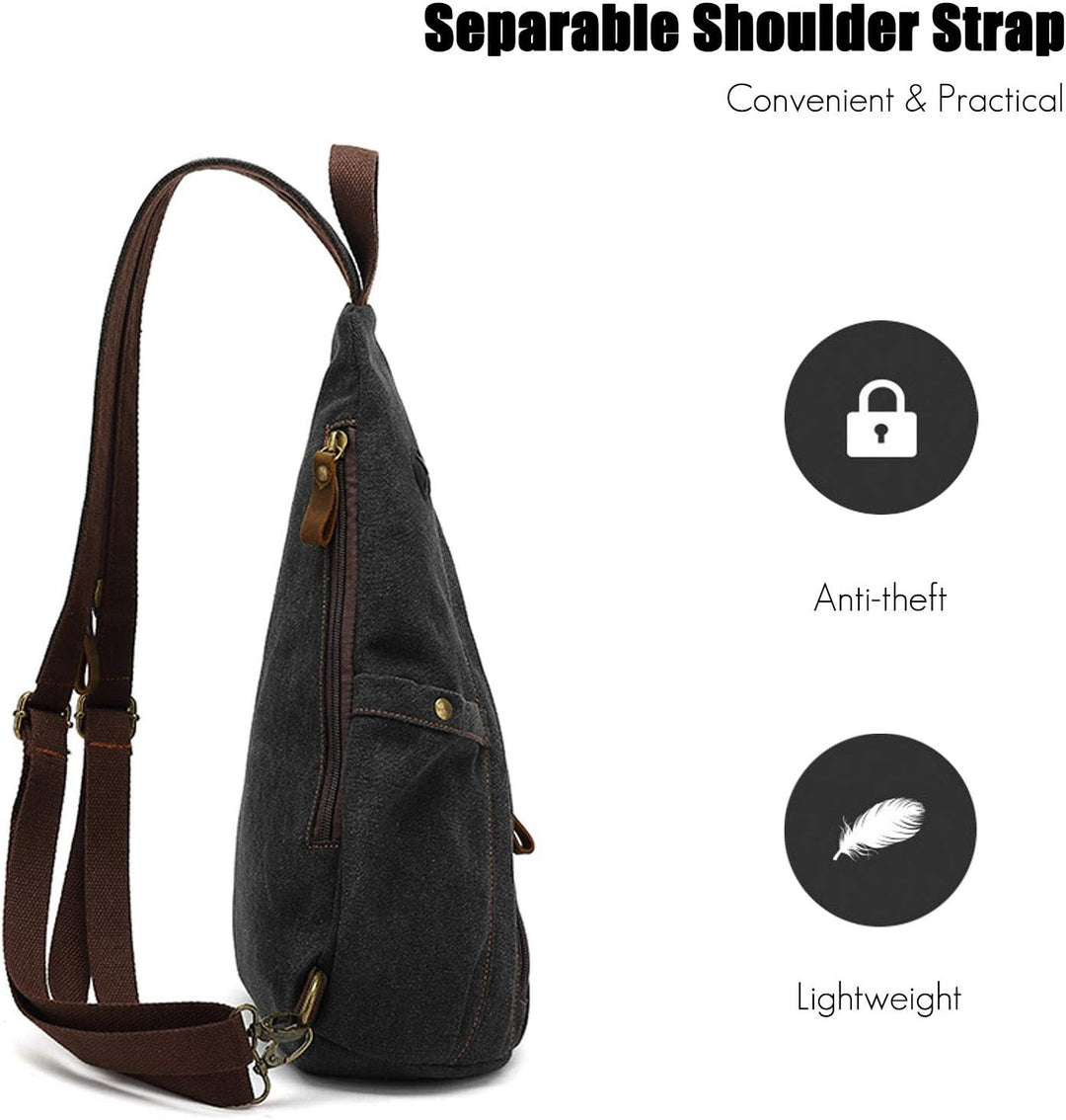 FANDARE Retro Brusttasche Sling Bag Herren Rucksack Damen Schulranzen Schulrucksack Schultertasche U