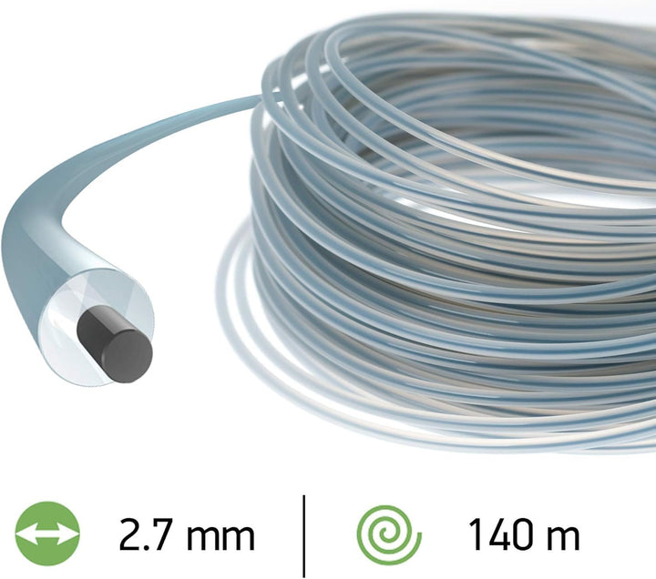 Oregon 545829 Duoline Mähfaden mit rundem Querschnitt, 2,7 mm, 140 Meter-Spule 2,7MM X 140 M, 2,7MM